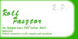 rolf pasztor business card